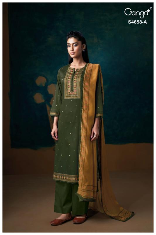 Ganga venisha 4658 wholesale pashmina dress material